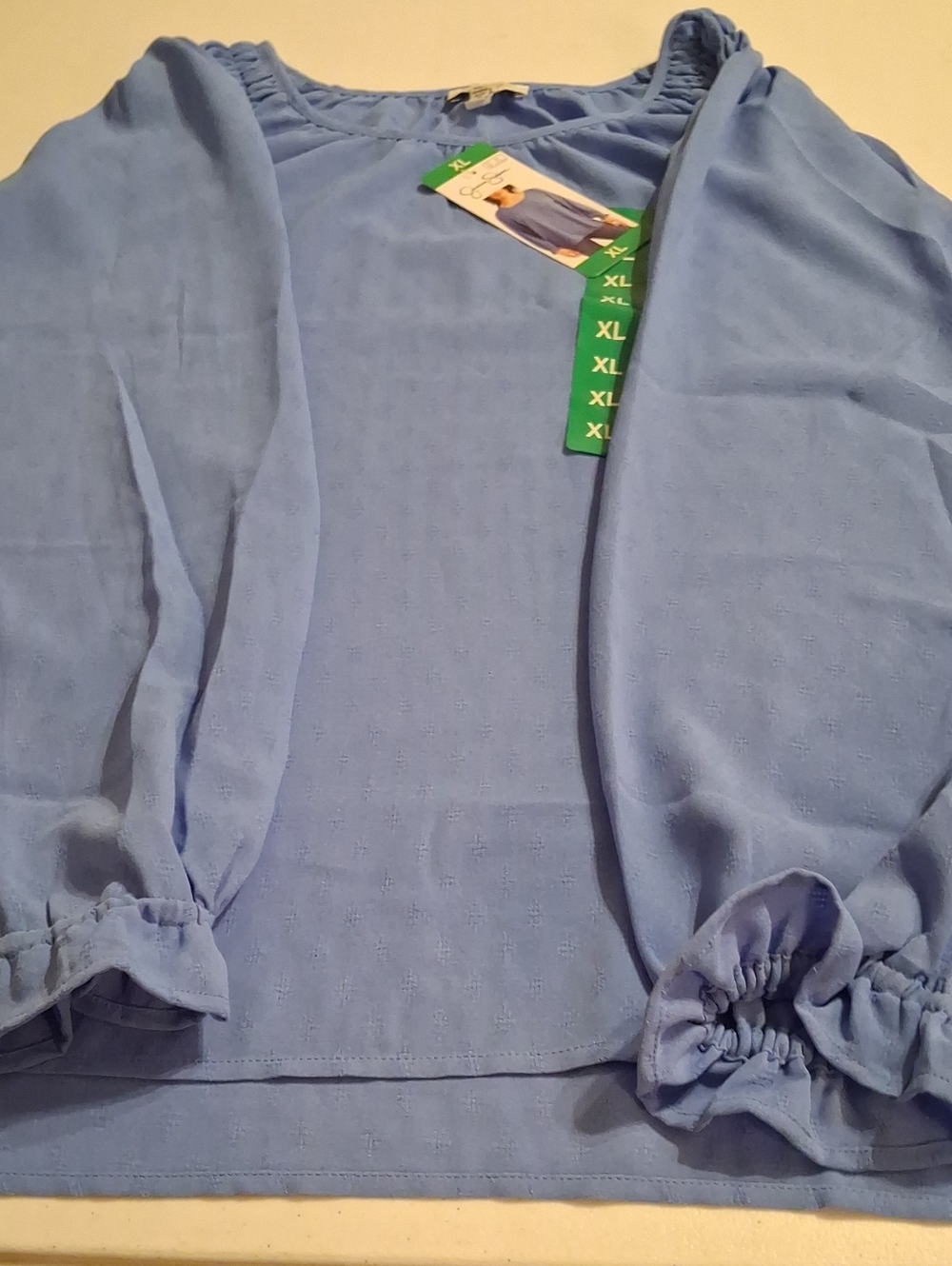 Jessica Simpson Light Blue Long Sleeve Peasant Blouse